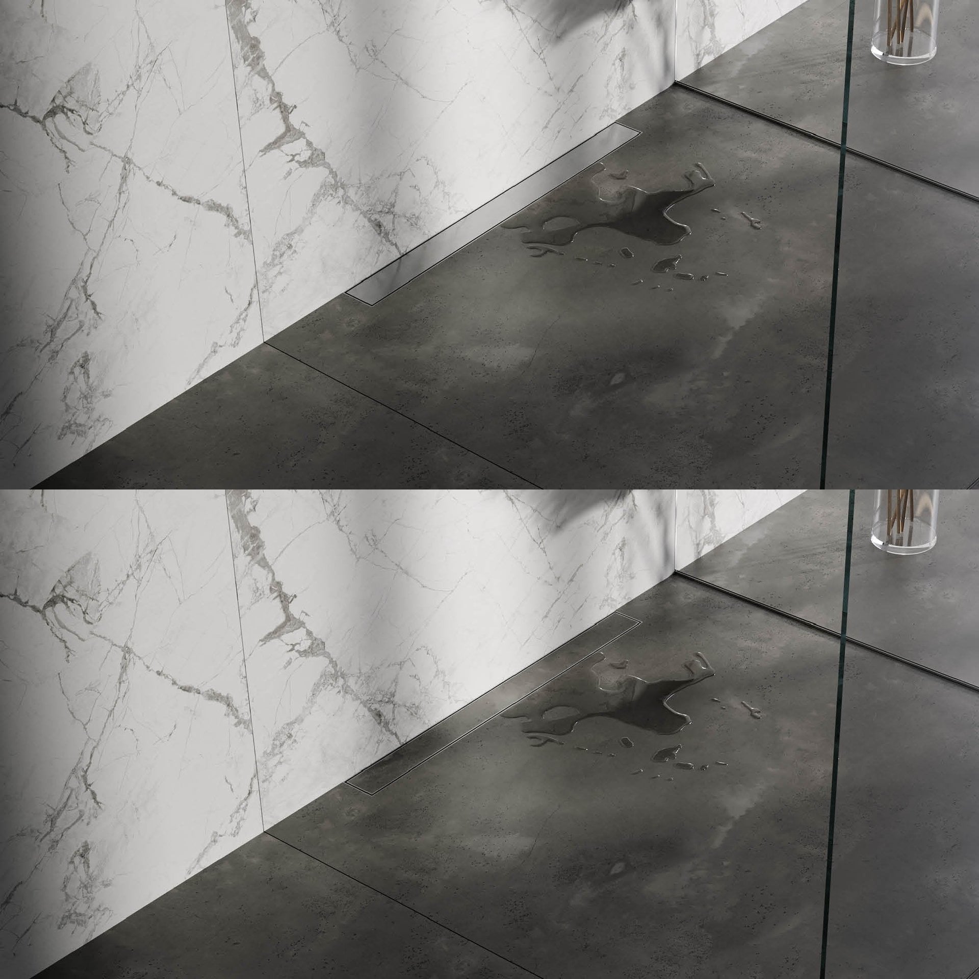 BRAUER Douchegoot met multifunctioneel rooster en flens voor wandmontage 7 x 70 RVS geborsteld