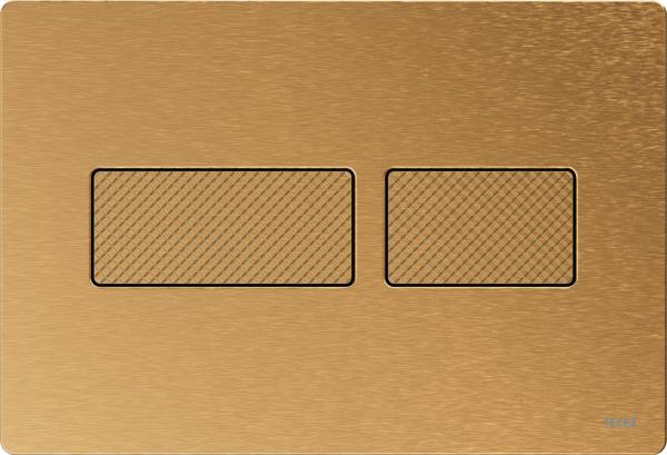 TECEsolid WC-bedieningsplaat Voor Duospoeltechniek Messing Geborsteld Met Lijnstructuur