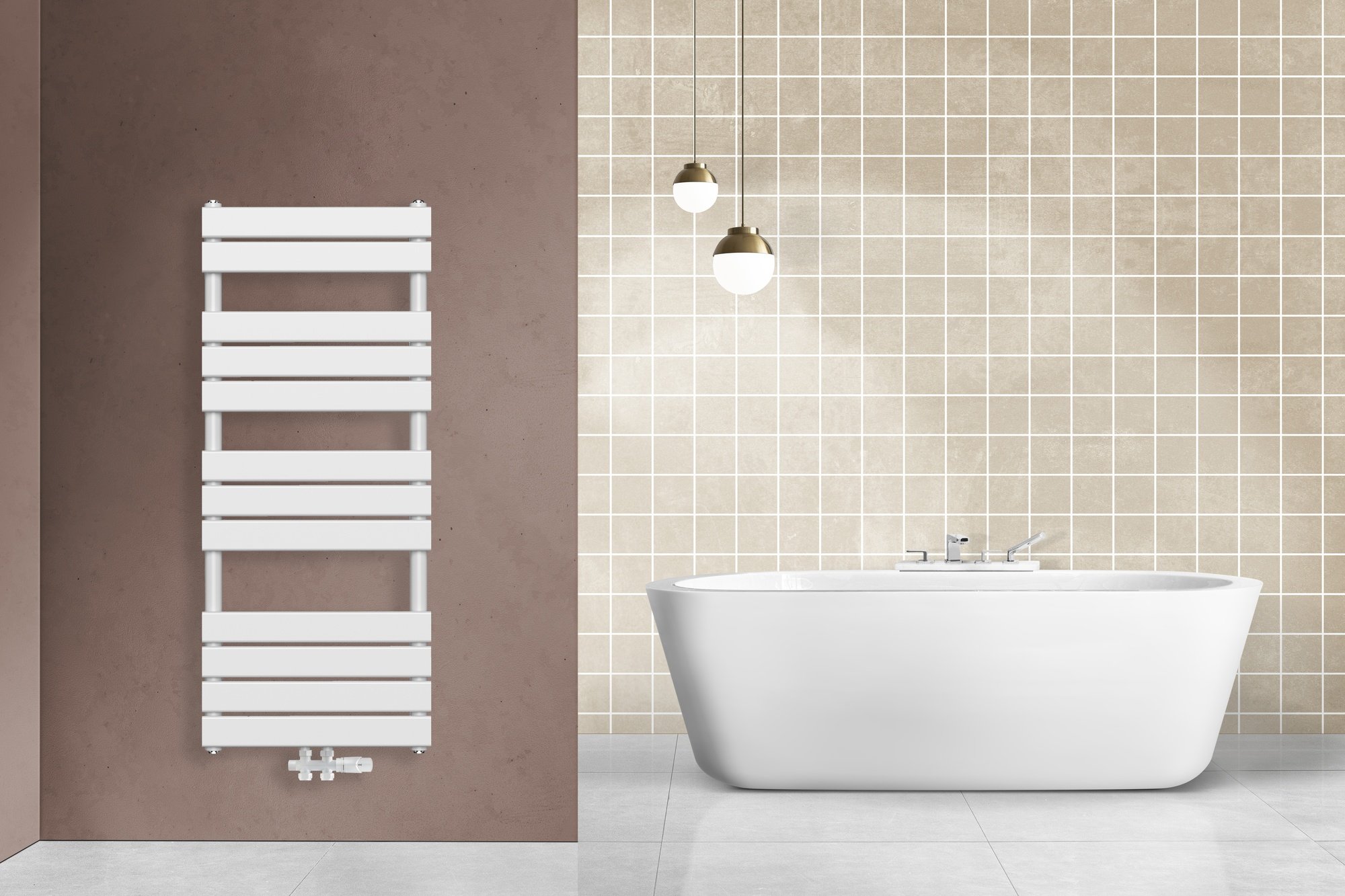 Belrad Handdoek Radiator Wit Midden 120×50 cm 593W