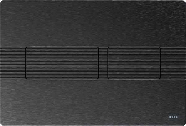 TECEsolid WC-bedieningsplaat Voor Duospoeltechniek Grafiet Geborsteld Met Lijnstructuur