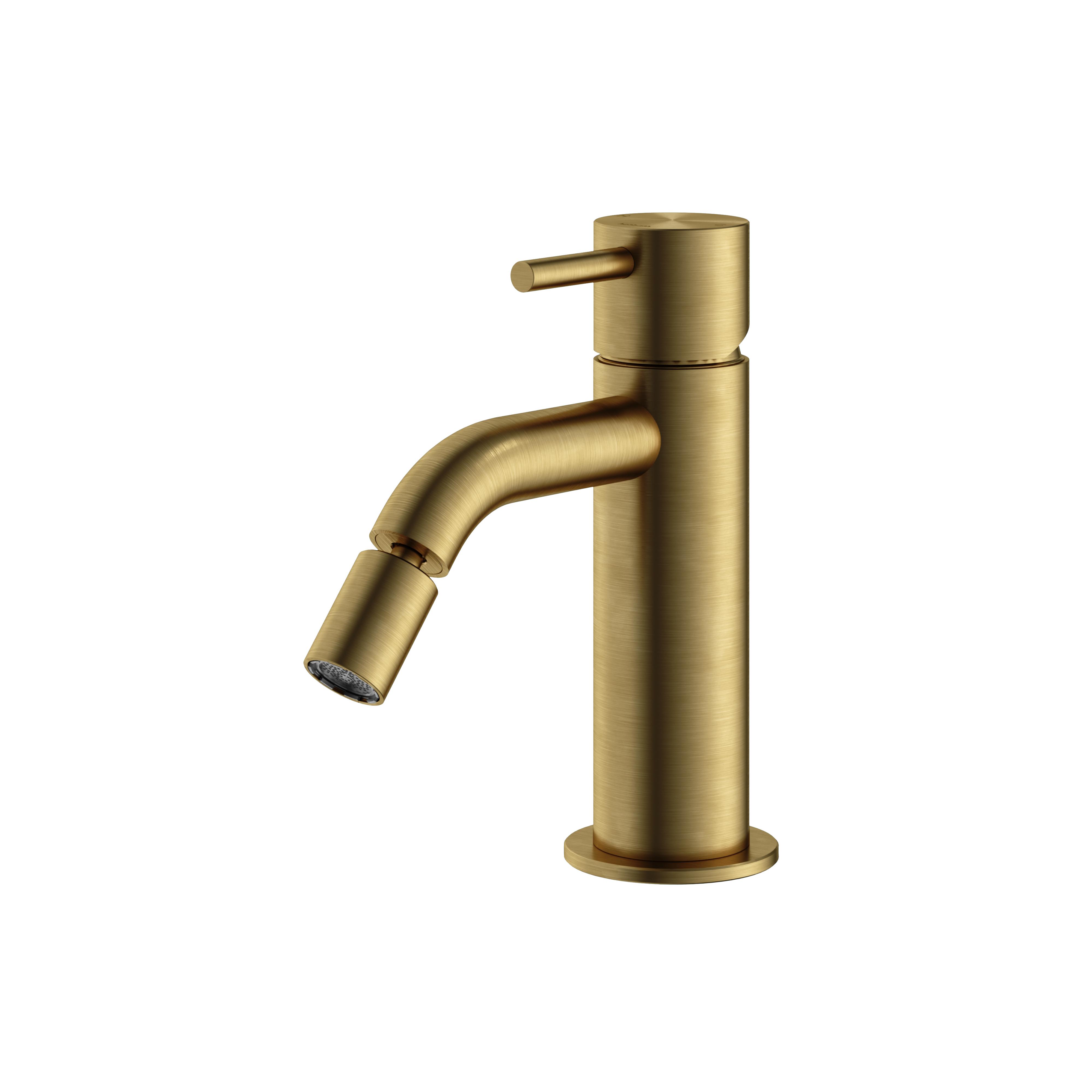 Hotbath Archie Opbouw Bidetmengkraan Geborsteld Messing PVD