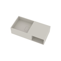 Ideavit Wastafel Solidplan 80x40x20 cm Solid Surface Mat Wit