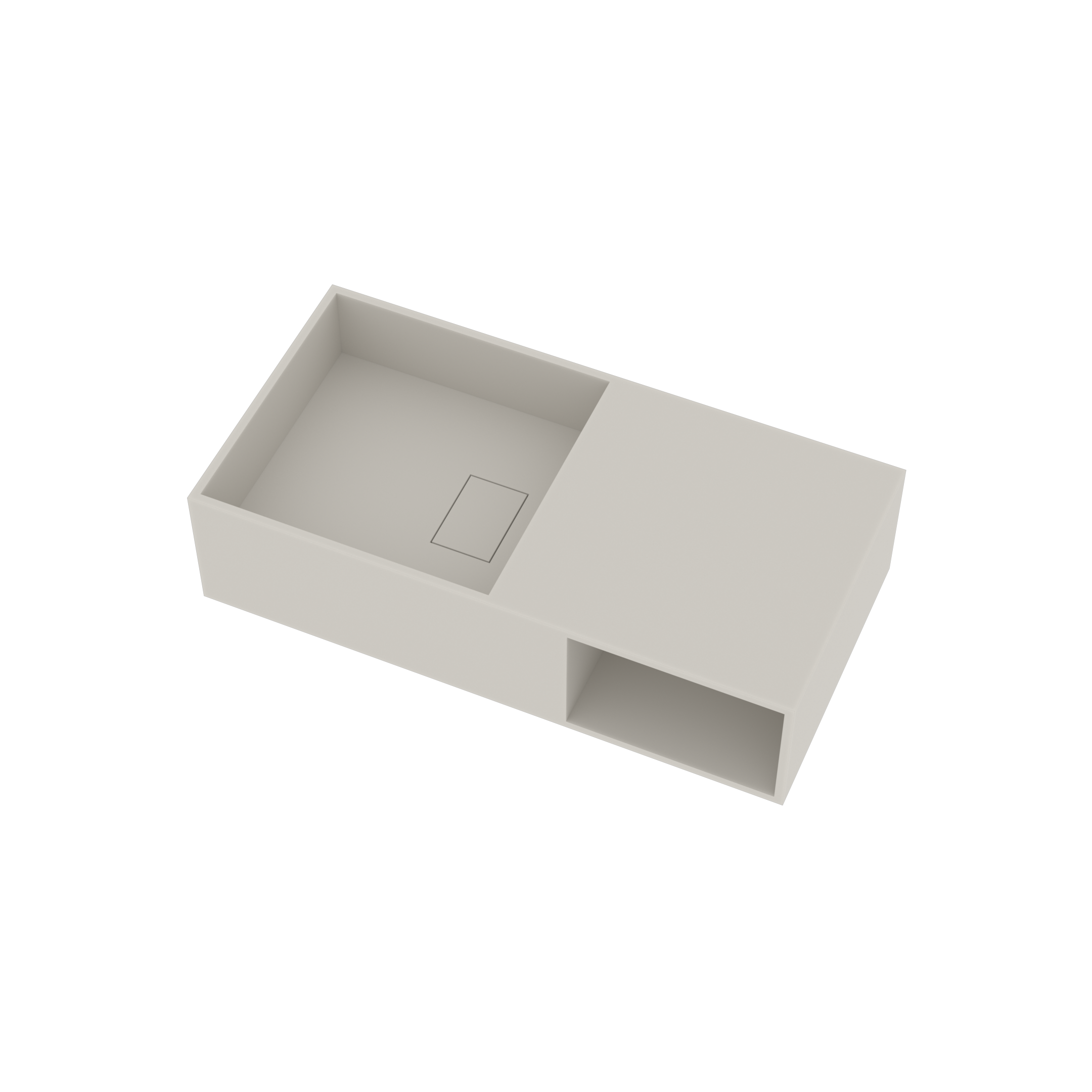 Ideavit Wastafel Solidplan 80x40x20 cm Solid Surface Mat Wit