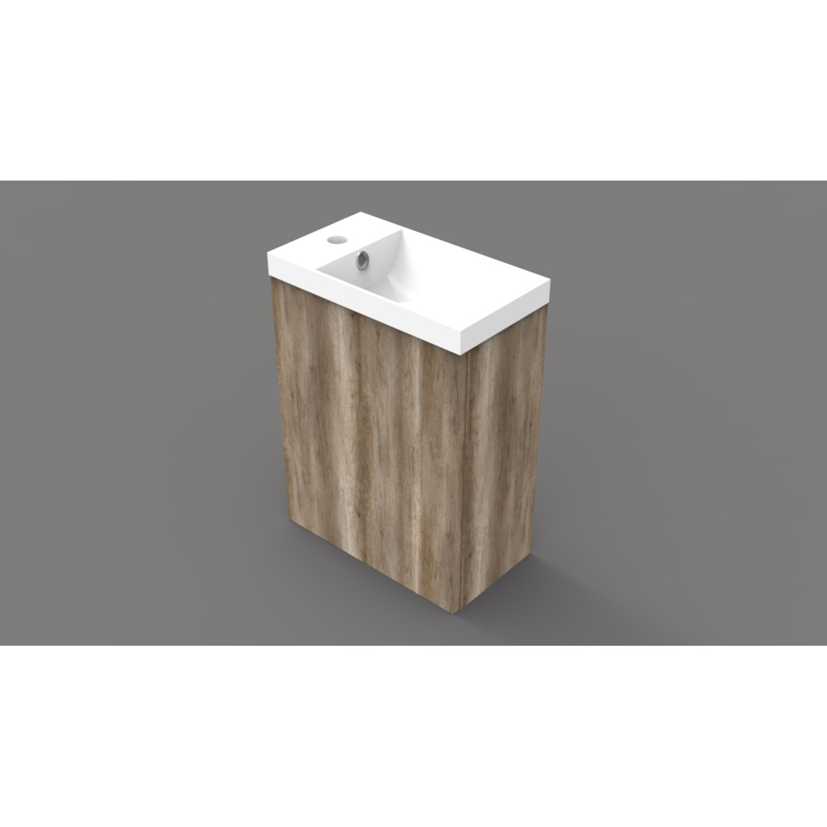 Fonteinkast Arcqua Canyon Oak incl. fontein glans wit m/o