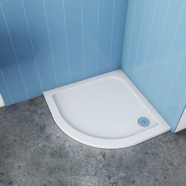 Douchebak Wit Daisy Kwartrond 90X90 Polystone (Inclusief Sifon)