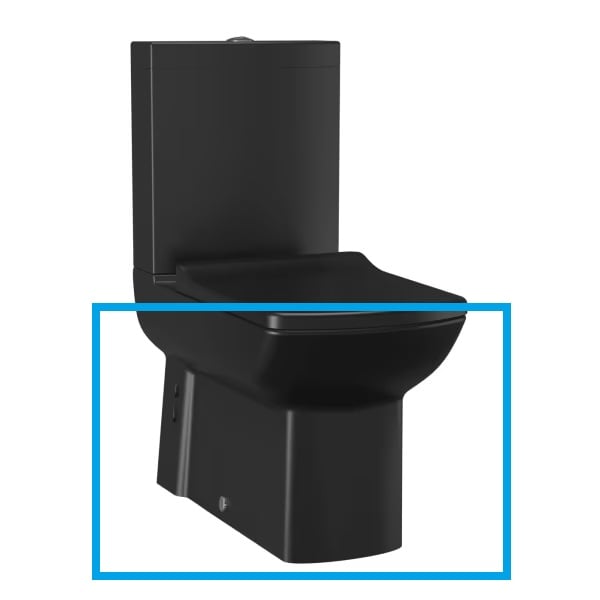 Creavit Lara Staande Wc Onderpot, Zonder Sproeier (Bidet), Muur/Onder Uitgang Mat Zwart