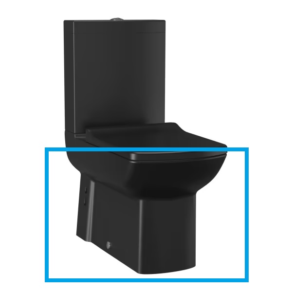 Creavit Lara Staande Wc Onderpot, Met Sproeier (Bidet), Muur/Onder Uitgang Mat Zwart