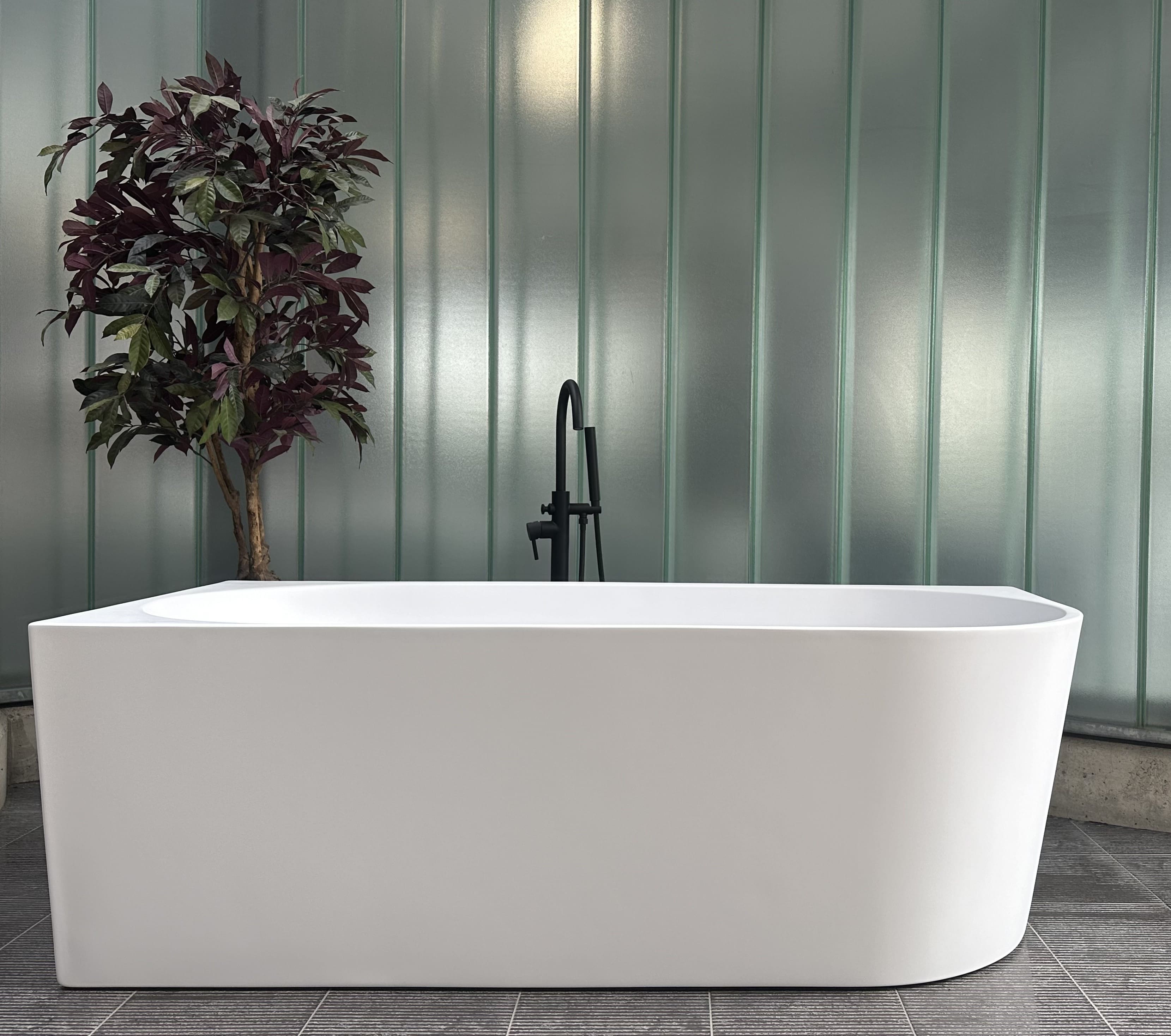 Ligbad / Hoekbad Jade - Half Vrijstaand Links - 170x80x58 cm - Glasvezelversterkt Acryl - Mat Wit - Inclusief Waste en Overloop