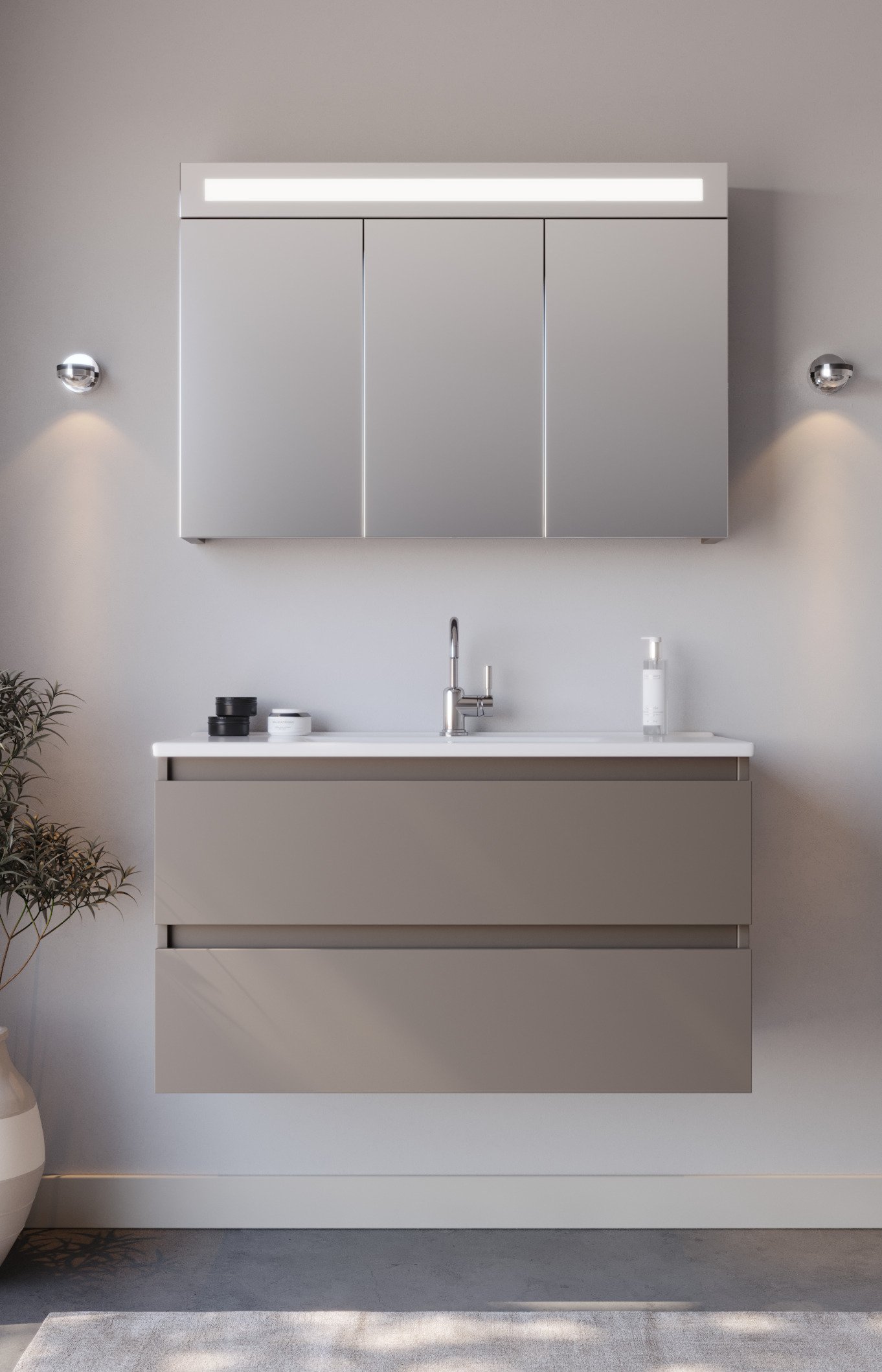 Badkamermeubel Luciano 100 Taupe