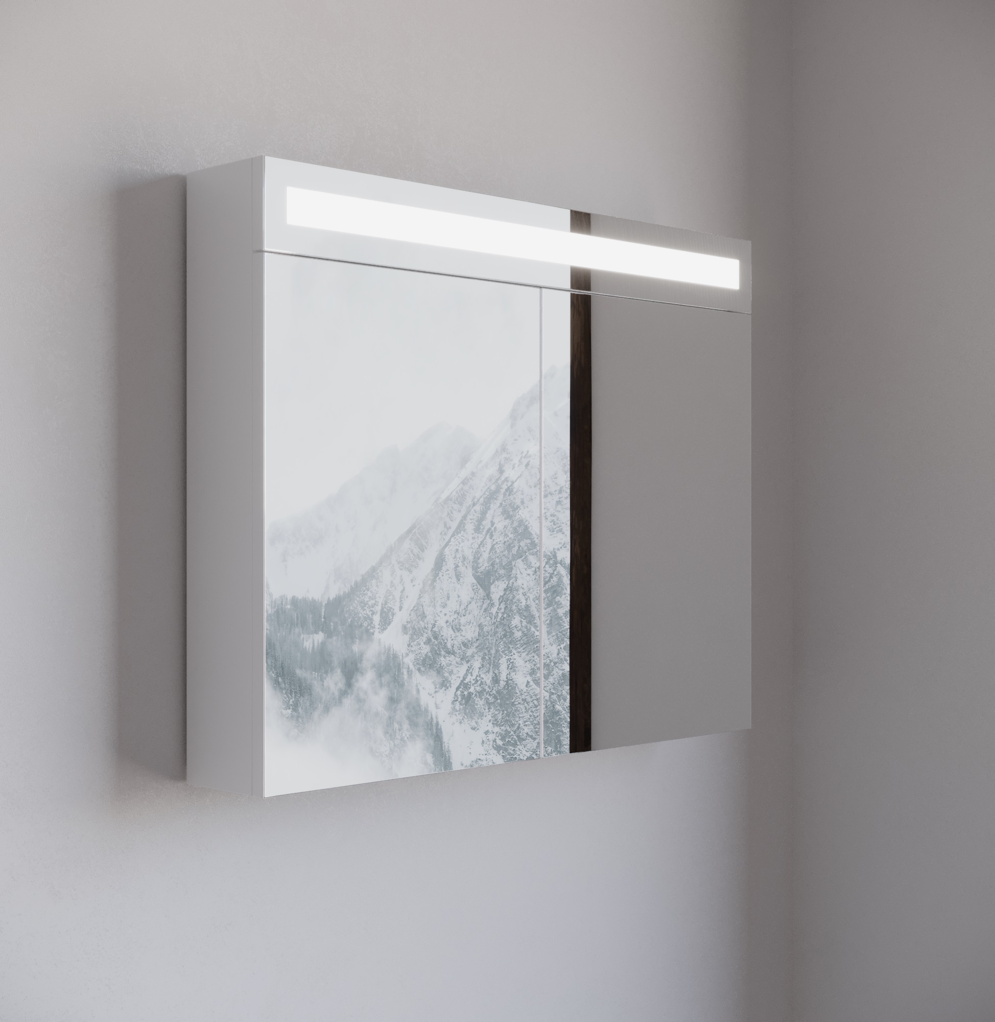 Spiegelkast / Badkamerkast Speciano - Wit - 85x68cm - LED Verlichting - Voorgemonteerd - 2 Deurs - Tuimelschakelaar