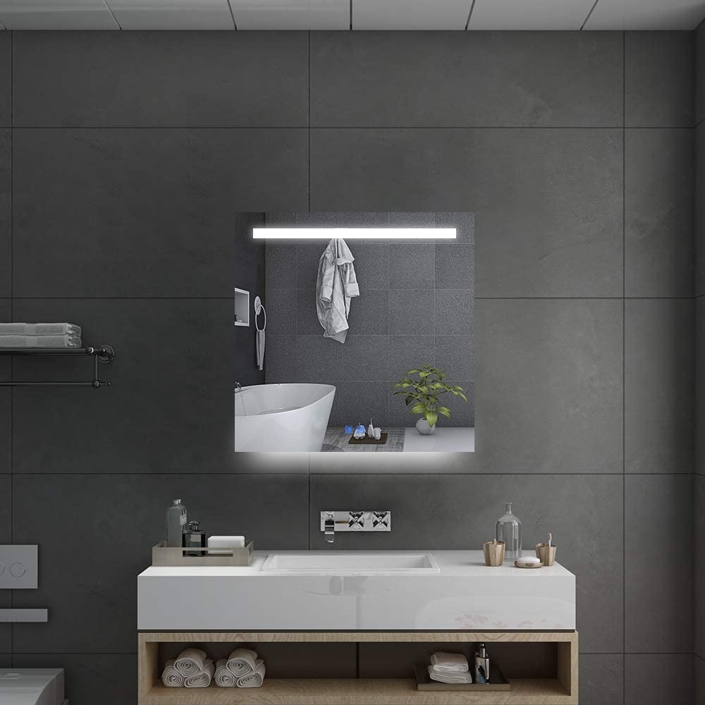 Badkamerspiegel - Moonlight - Vierkant - 60x60cm - Spiegelverwarming - 3-standen Dimbare LED Verlichting - Touch Sensor