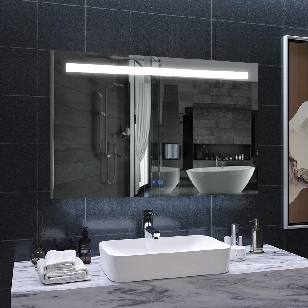 Moonlight - Badkamerspiegel - Rechthoek - 100x60 cm - Spiegelverwarming - LED Verlichting - Dimbaar - Touch Sensor - Modern