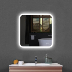 Badkamerspiegel Summerlight Vierkant Touch 60X60Cm Met Led Verlichting En Spiegelverwarming