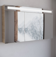 Spiegelkast Emilia 120 met LED Verlichting Licht Eiken