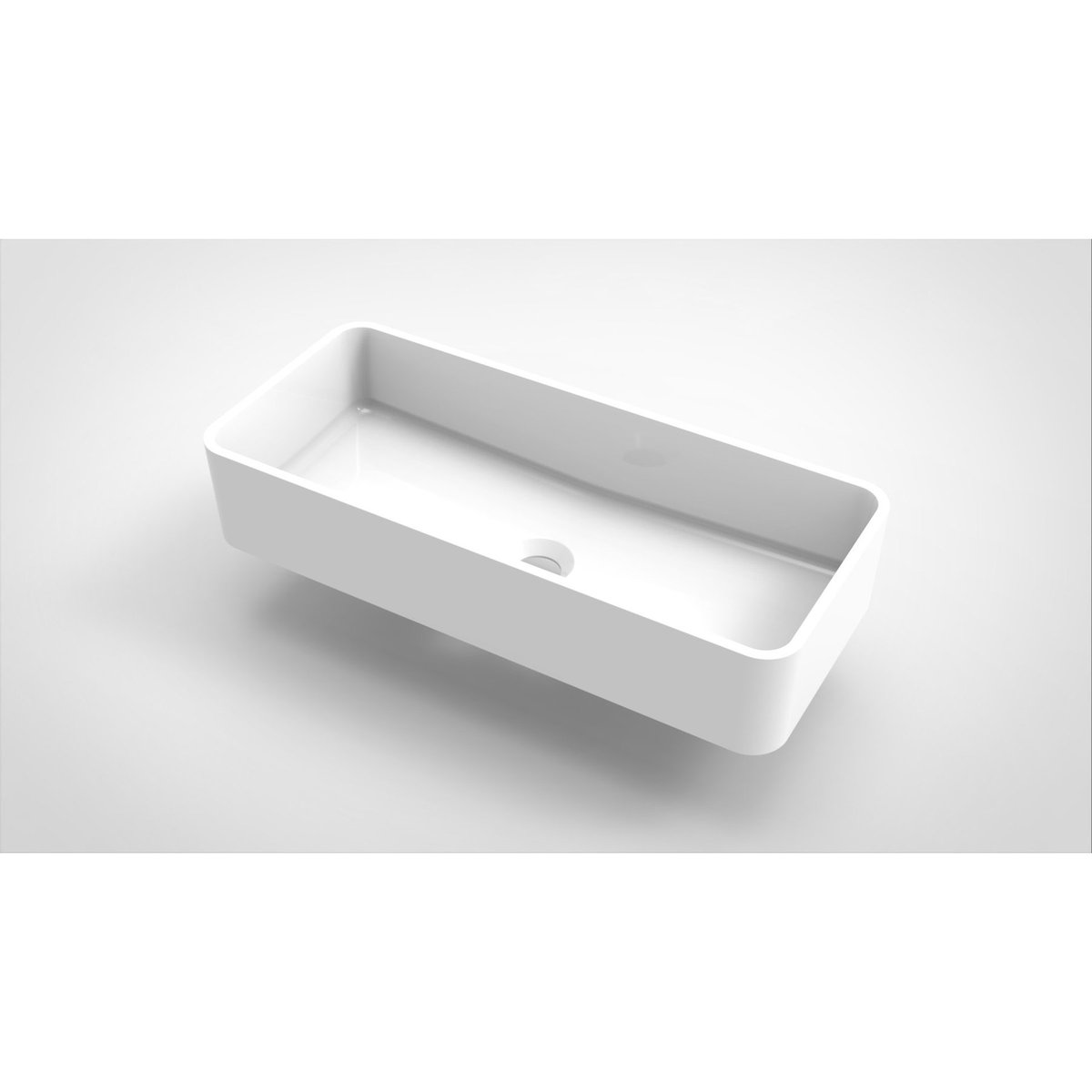 Opbouw waskom Arcqua Case rechthoek 60x26 glans wit