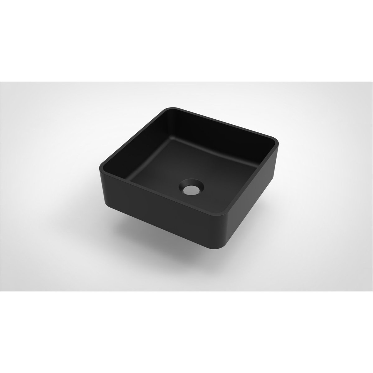 Opbouw waskom Arcqua Case vierkant 37x37 mat zwart