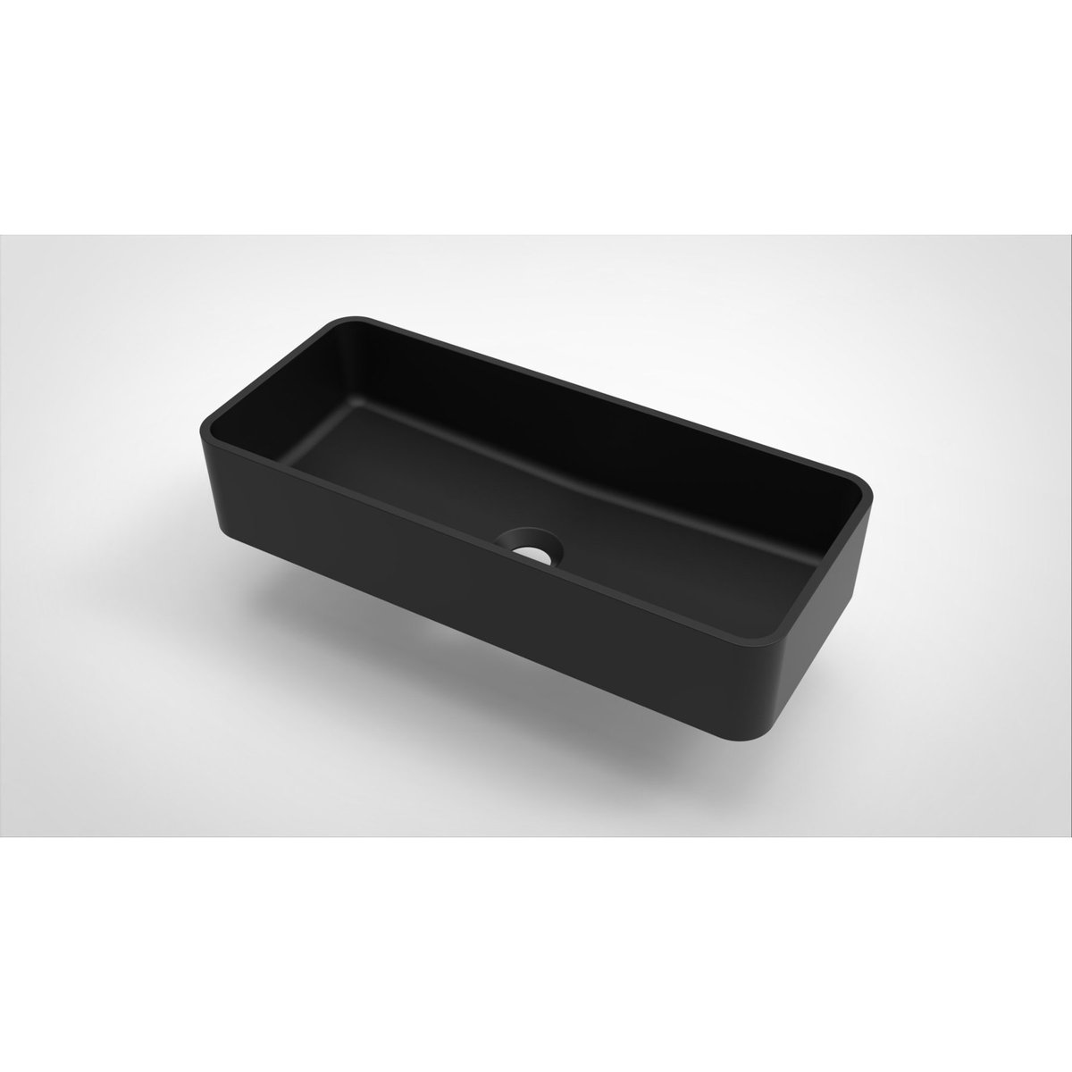 Opbouw waskom Arcqua Case rechthoek 60x26 mat zwart