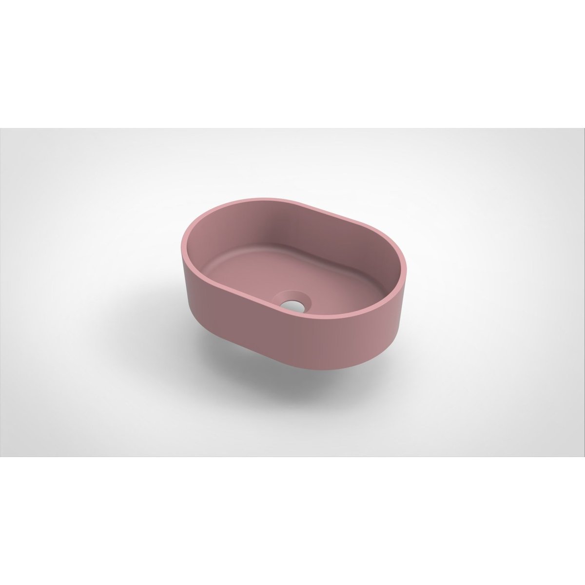 Opbouw waskom Arcqua Case ovaal 40x28 mat roze