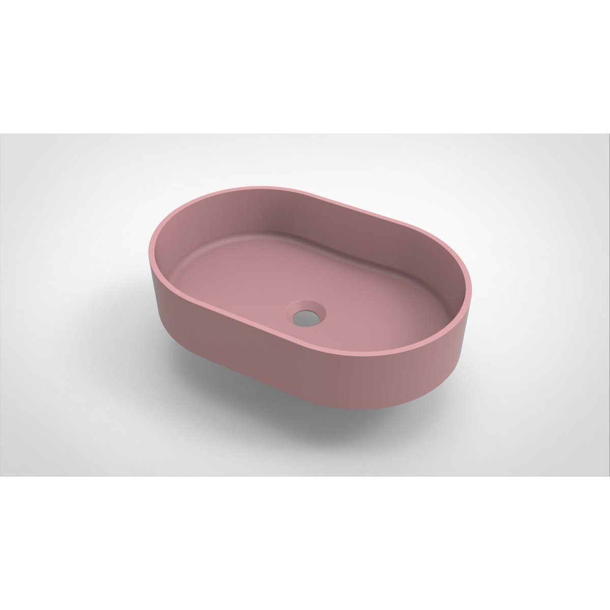 Opbouw waskom Arcqua Case ovaal 55x36 mat roze