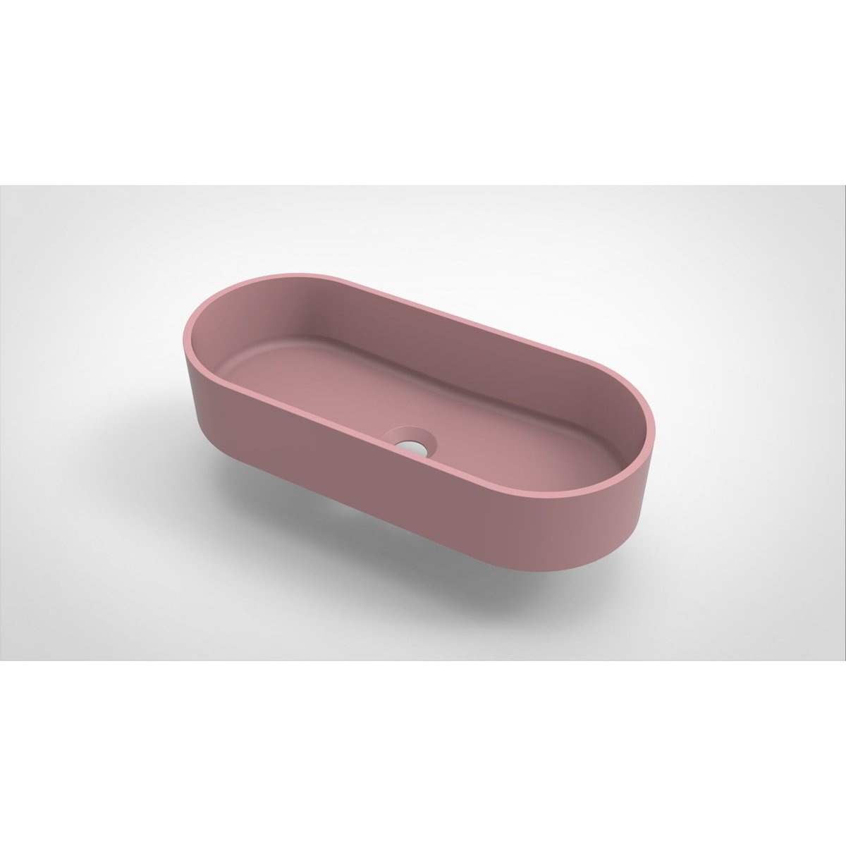 Opbouw waskom Arcqua Case ovaal 60x26 mat roze