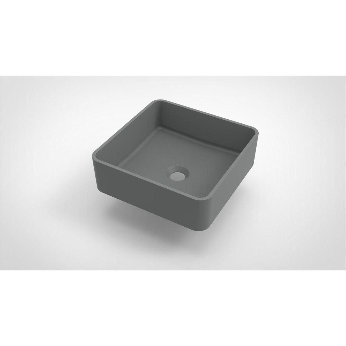 Opbouw waskom Arcqua Case vierkant 37x37 mat grijs