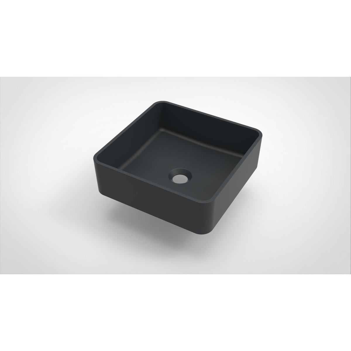 Opbouw waskom Arcqua Case vierkant 37x37 mat antraciet
